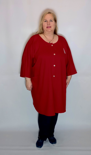 Кардиган красный зефир (Smart-Woman, Россия) — размеры 3XL, 5 XL