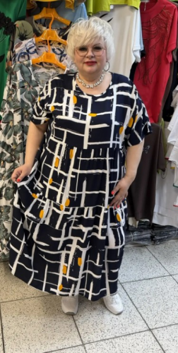 Платье "Орхидея" графика (Китай, разные фабрики) — размеры 6XL, 7XL